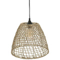 Hanglamp kegel van rotan en ijzer, beige, 31 cm hoog