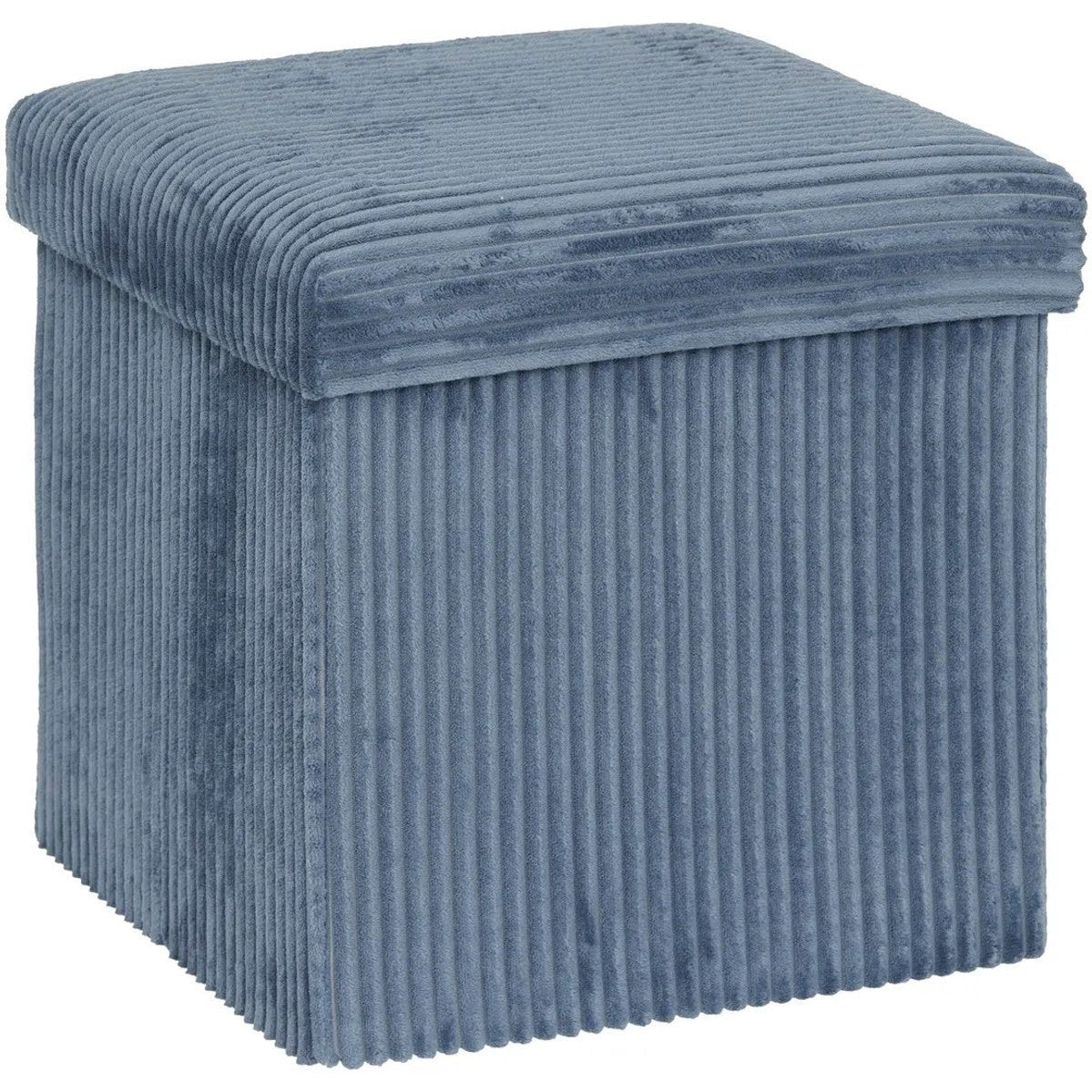 Atmosphera opvouwbare poef Essestial ribcord 38 x 38 cm, blauw