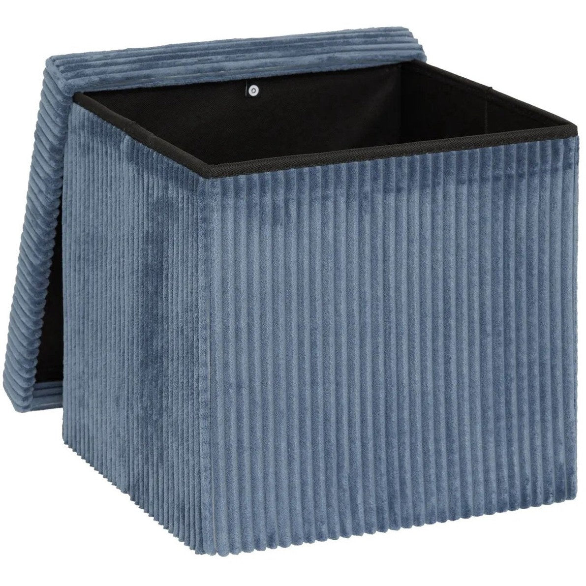 Atmosphera opvouwbare poef Essestial ribcord 38 x 38 cm, blauw (2)