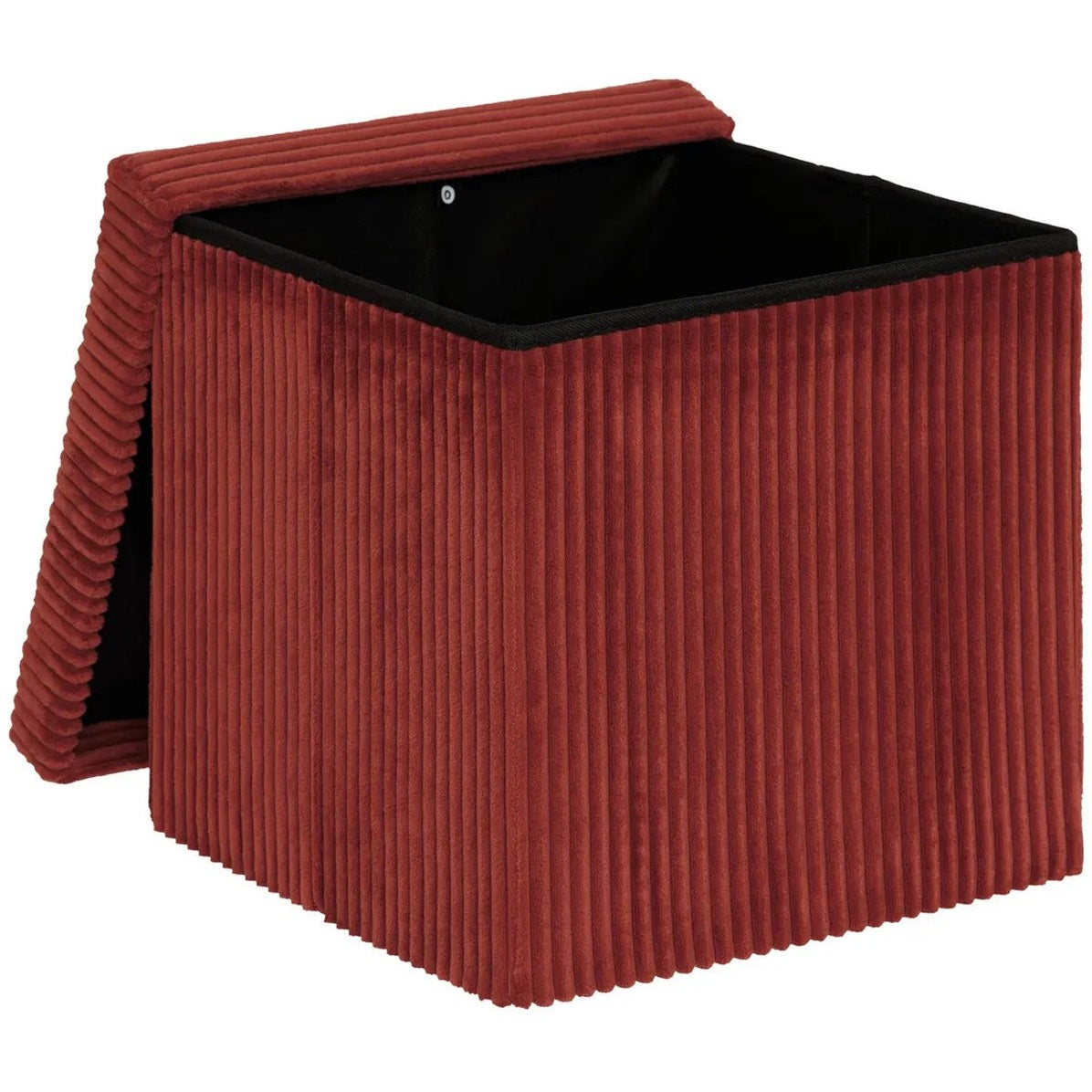 Opvouwbare poef Essestial ribcord 38 x 38 cm, donkerrood (4)