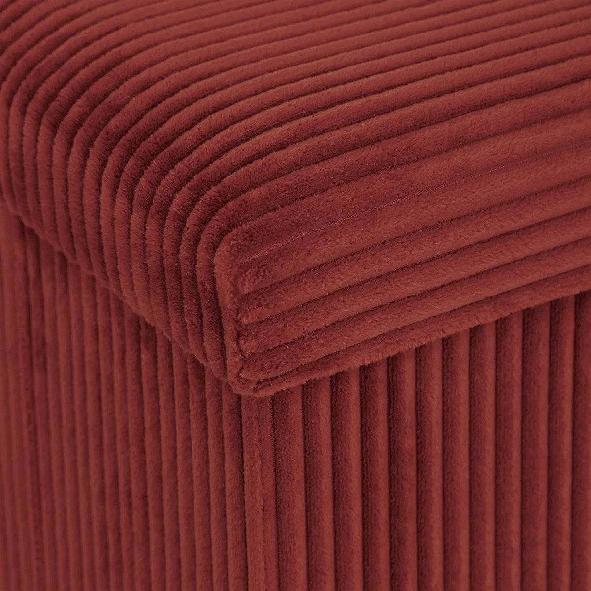 Opvouwbare poef Essestial ribcord 38 x 38 cm, donkerrood (2)