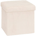 Atmosphera opvouwbare poef Essestial ribcord 38 x 38 cm, wit