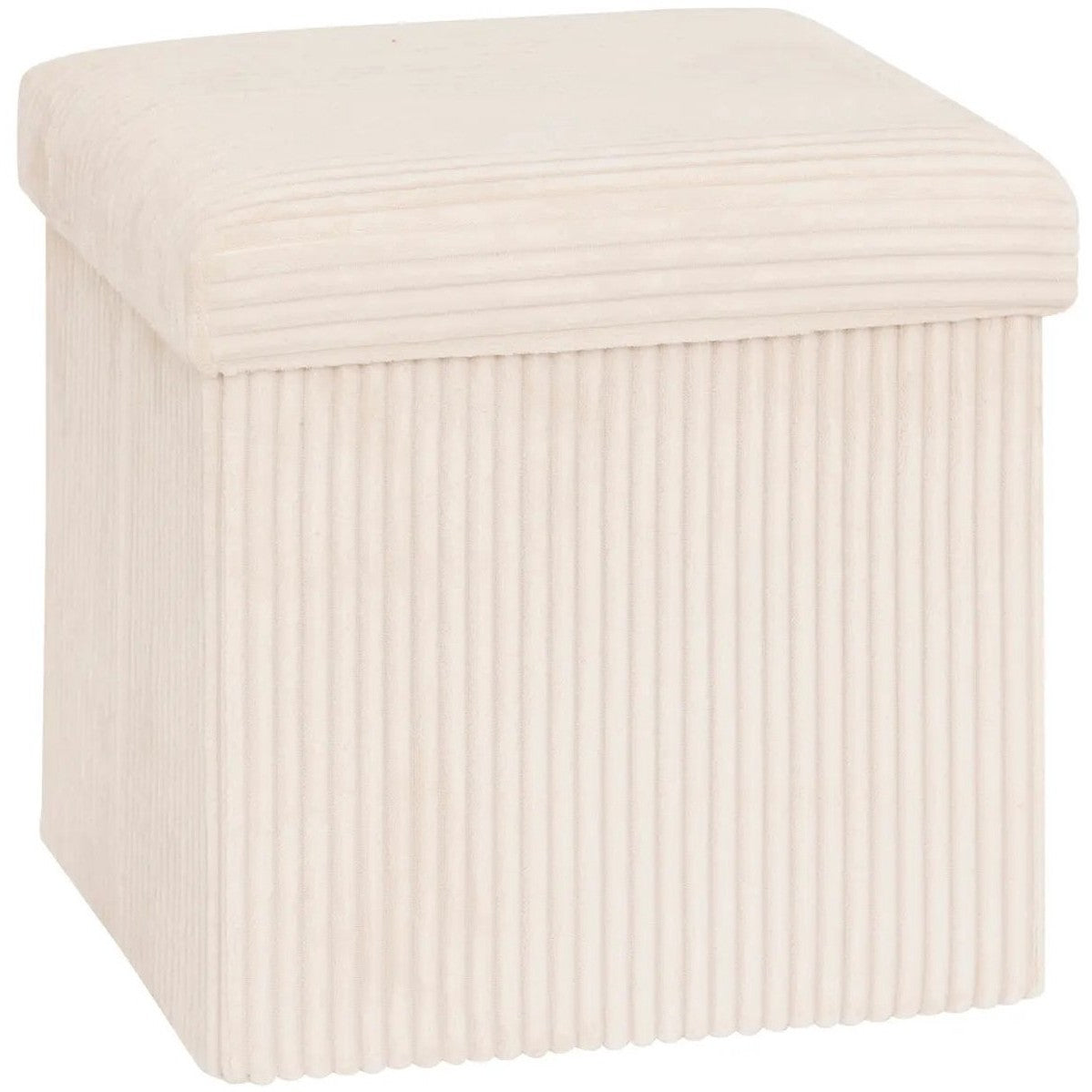 Atmosphera opvouwbare poef Essestial ribcord 38 x 38 cm, wit