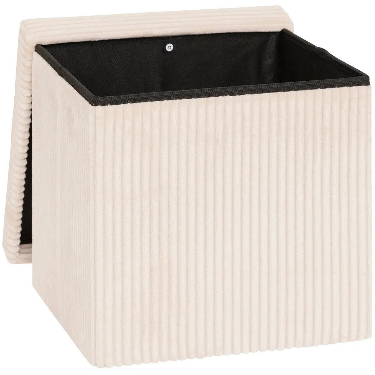Atmosphera opvouwbare poef Essestial ribcord 38 x 38 cm, wit (5)