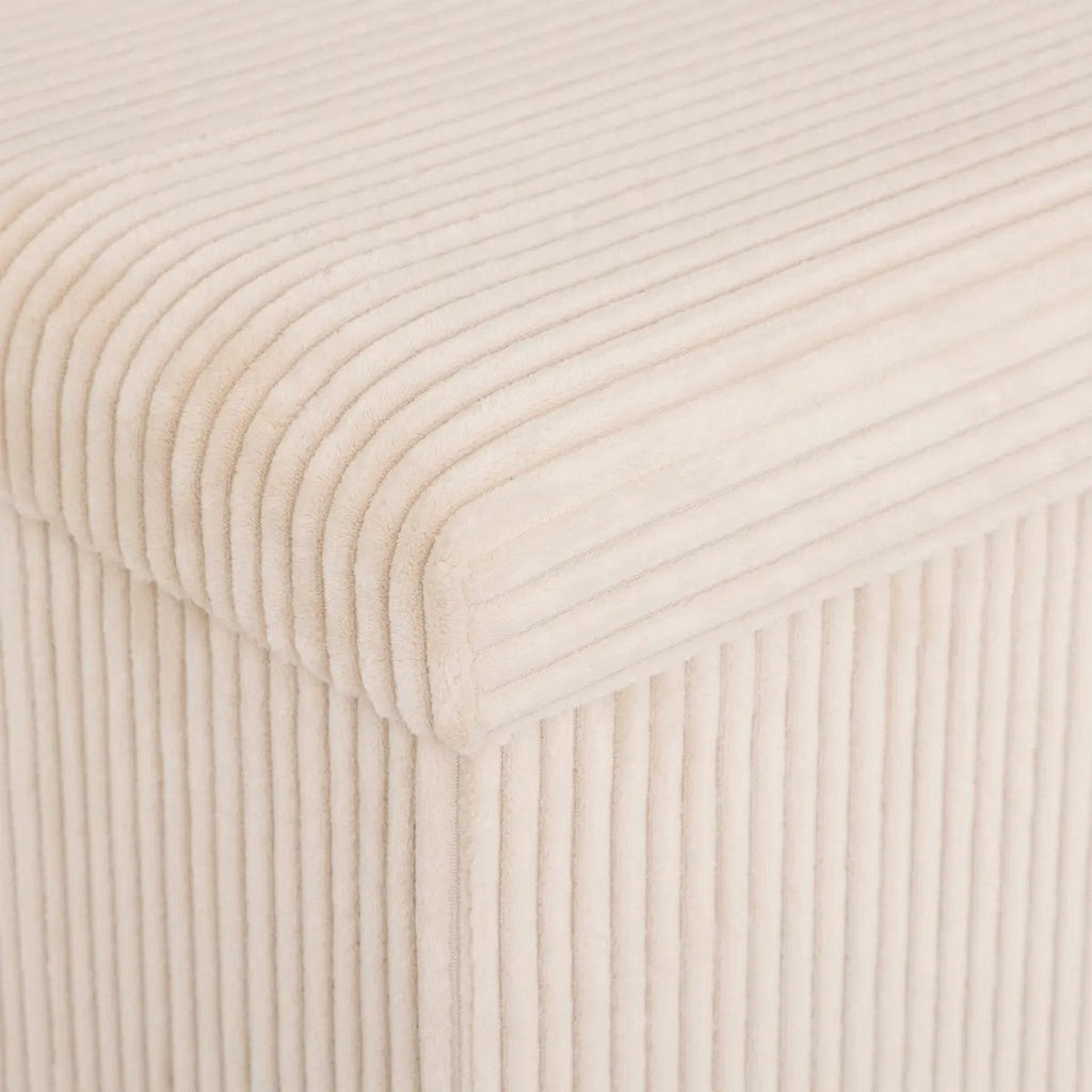 Atmosphera opvouwbare poef Essestial ribcord 38 x 38 cm, wit (2)
