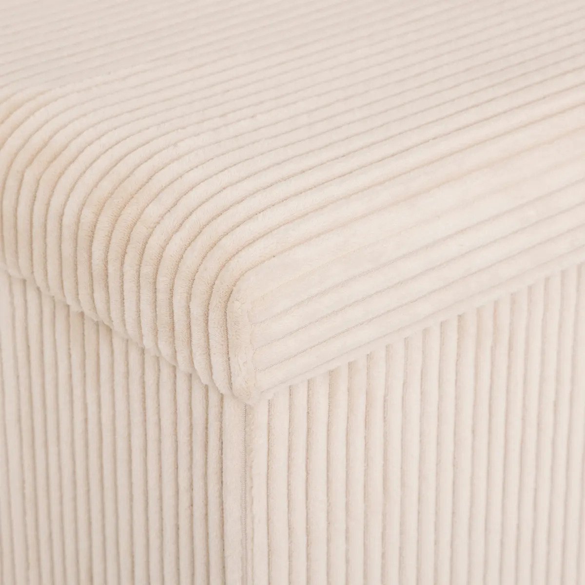 Atmosphera opvouwbare poef Essestial ribcord 38 x 38 cm, wit (2)