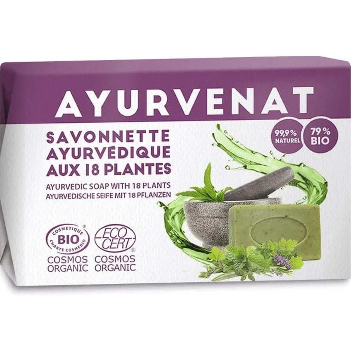 Holy Lama Naturals ayurvedische zeep met 18 kruiden, bio, 100 g
