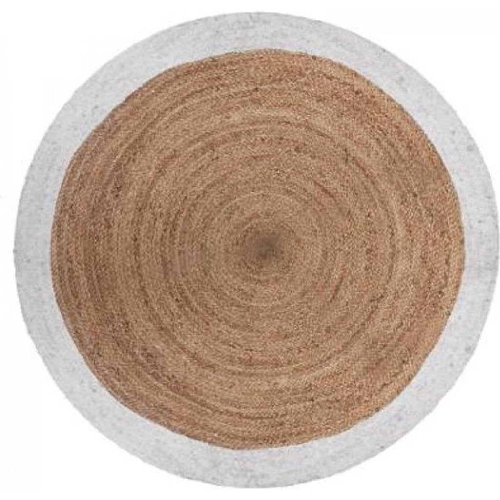 Atmosphera jute vloerkleed met witte rand, 120 cm