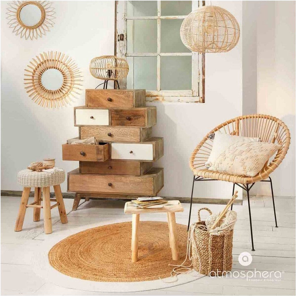 Atmosphera jute vloerkleed met witte rand, 120 cm (5)