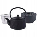 Kinghoff gietijzeren theeset met theepot 0,8 L, zwart