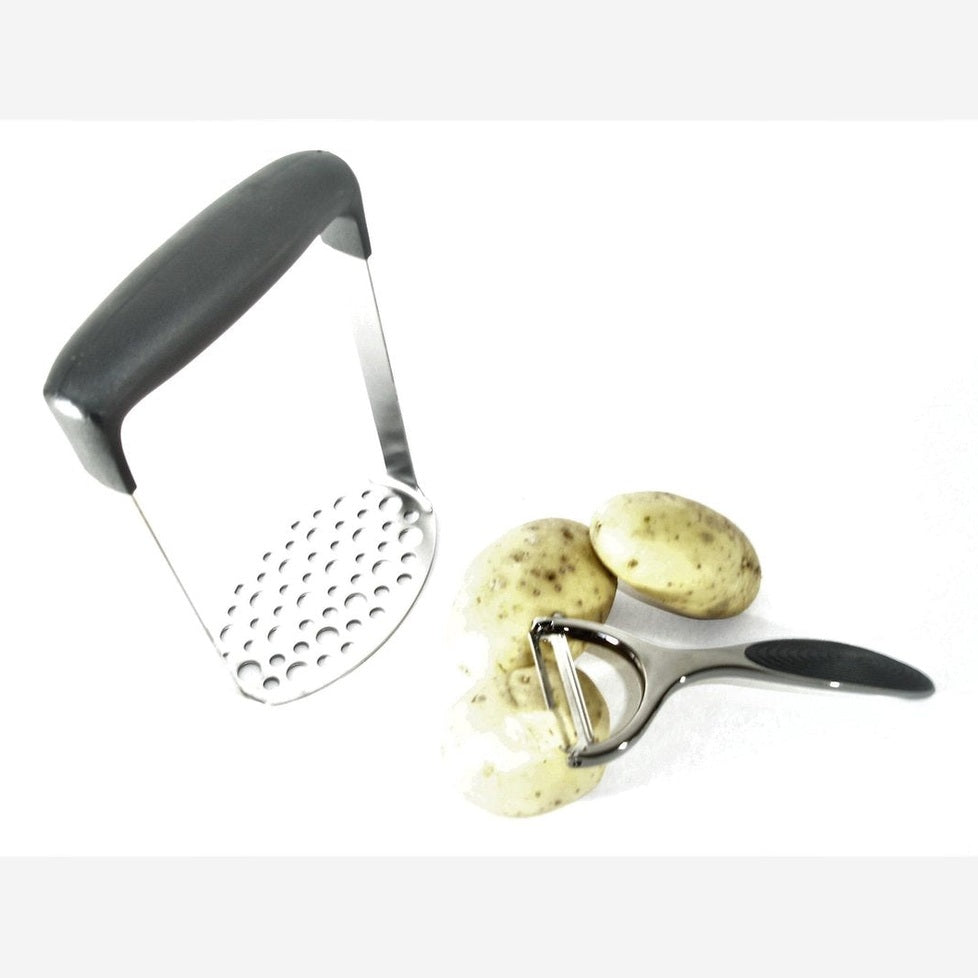 Kinghoff aardappelstamper met dunschiller, anti-slip handgreep