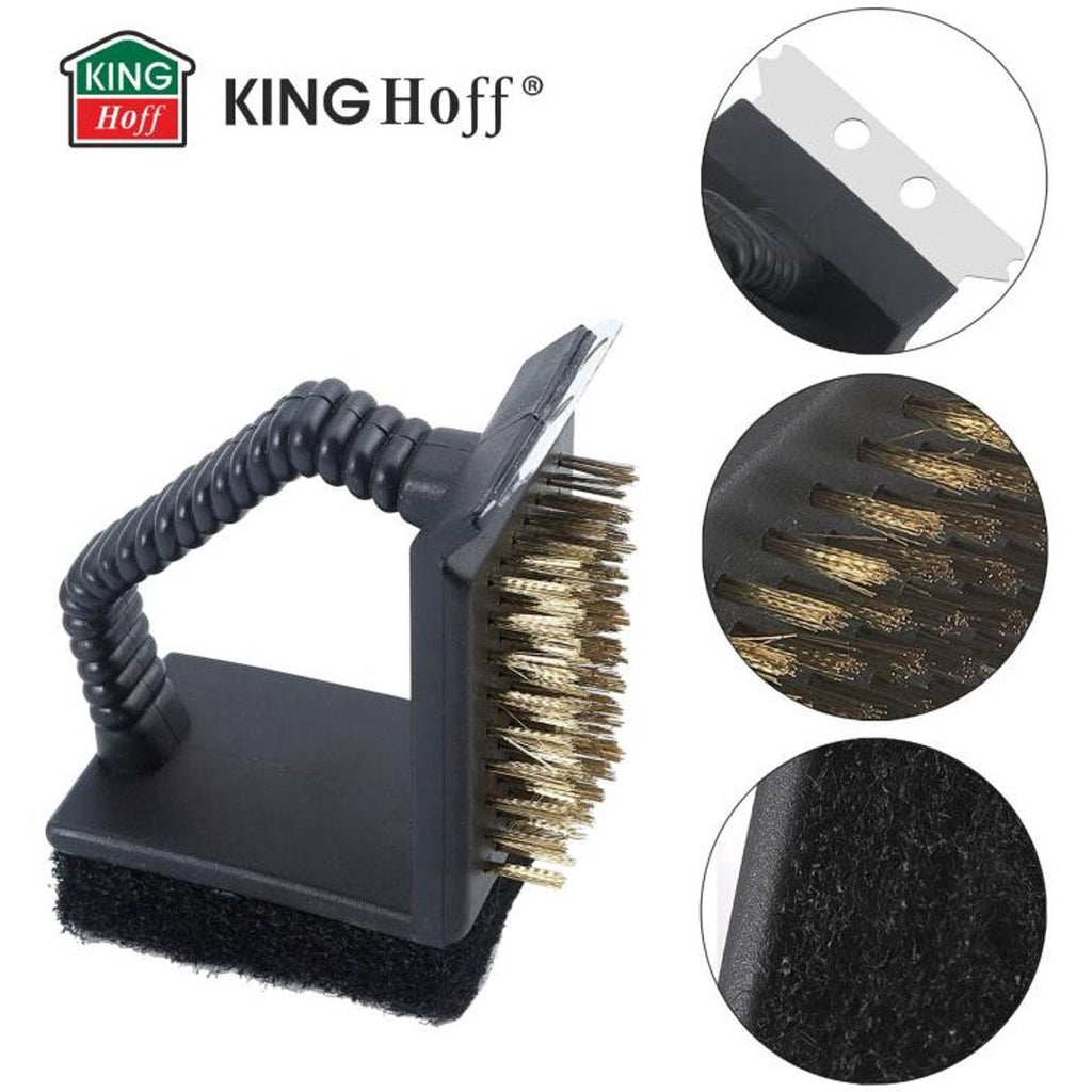 Kinghoff 3-in-1 grillreiniger KH-1913, schraper, spons en borstel (2)