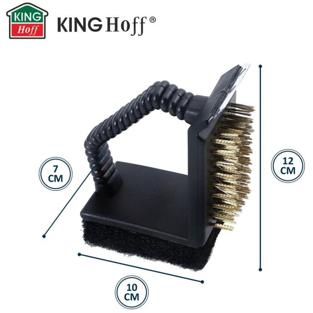 Kinghoff 3-in-1 grillreiniger KH-1913, schraper, spons en borstel (4)