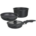 Klausberg pannenset 5-delig, marmer coating, afneembare handgreep