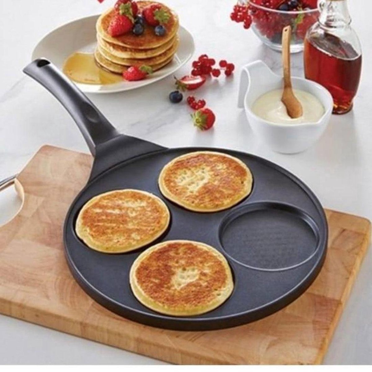Kadirelli crêpemaker pannenkoekenpan 4 kops, marmeren antiaanbaklaag