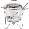 Kadirelli glazen soepterrine 4 L met warmhoudhouder