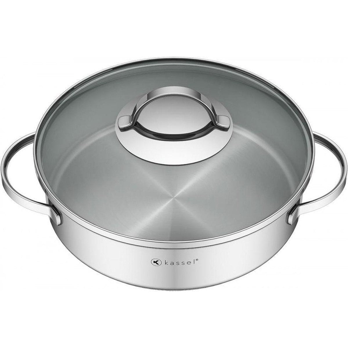 Kassel Alice lage kookpan met deksel, Ø 24 cm, rvs