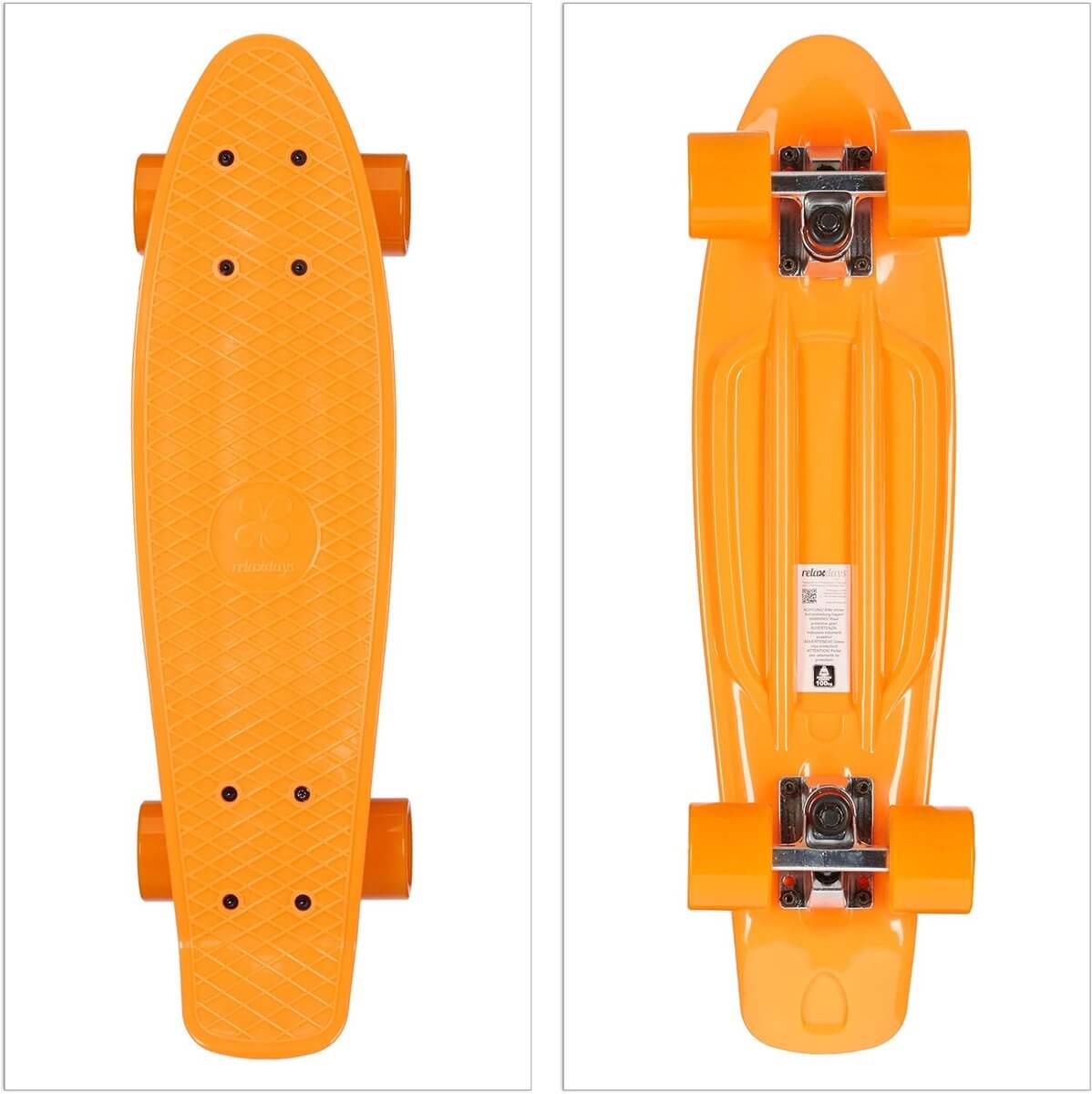 Kiamo pennyboard 57 cm, oranje deck met gele wielen (2)