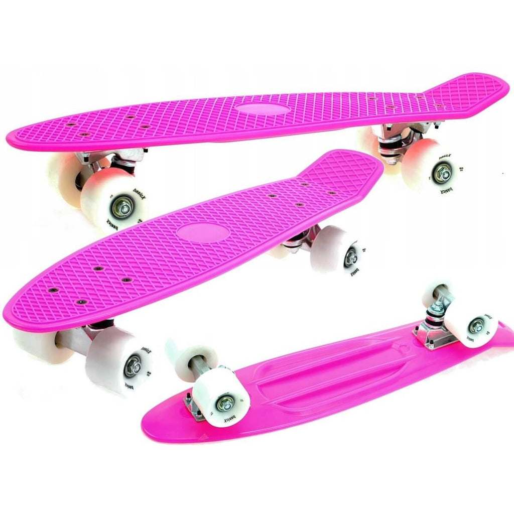 Kiamo pennyboard 57 cm, roze deck met witte wielen