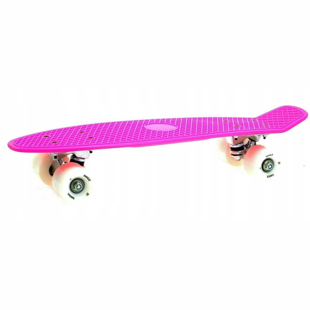 Kiamo pennyboard 57 cm, roze deck met witte wielen (4)
