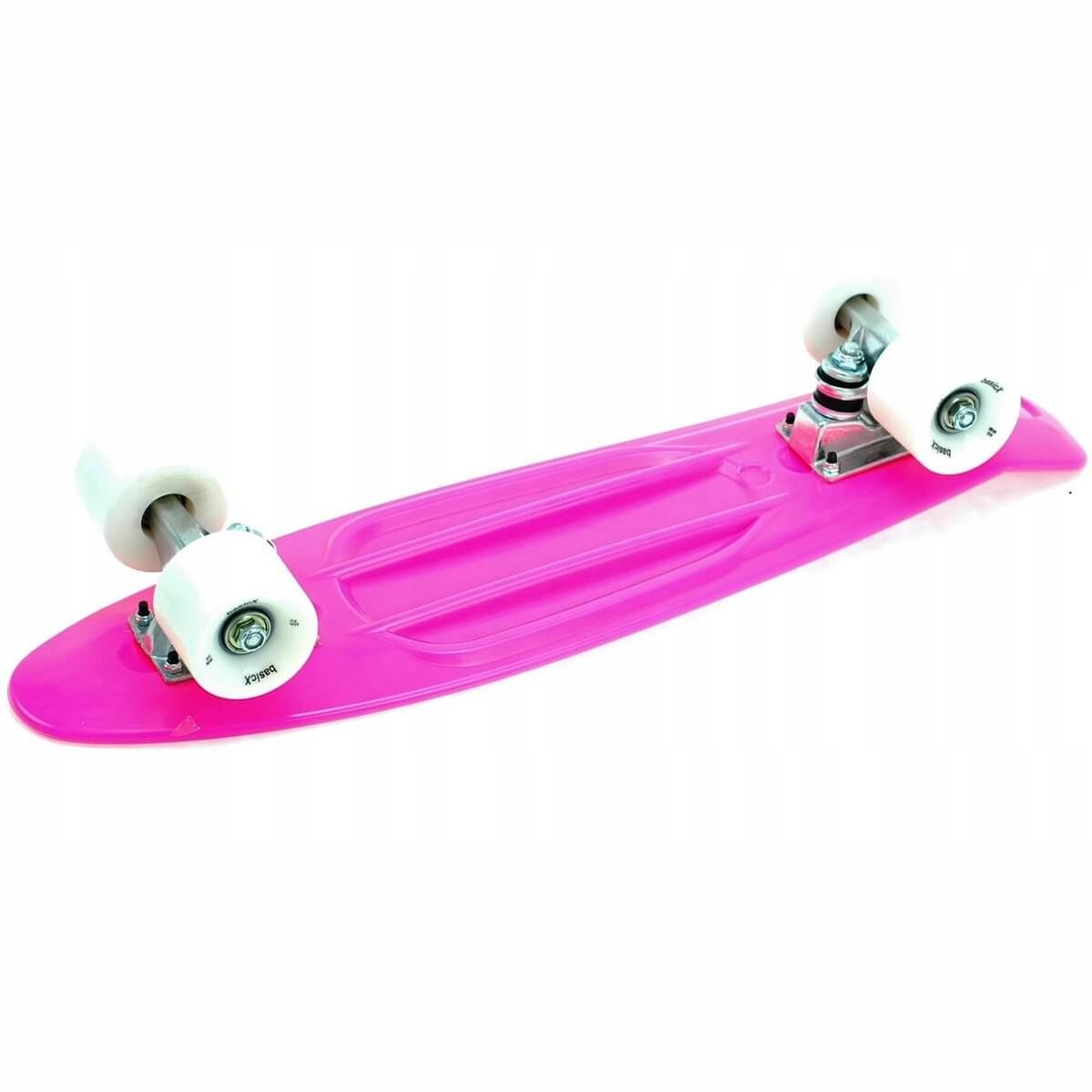 Kiamo pennyboard 57 cm, roze deck met witte wielen (2)
