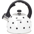 Kinghoff fluitketel wit met stippen, 2 L