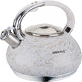 Kinghoff fluitketel 3 L van rvs, wit