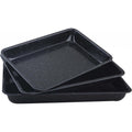 Kinghoff 1069 ovenschalen rechthoekig, zwart, set van 3
