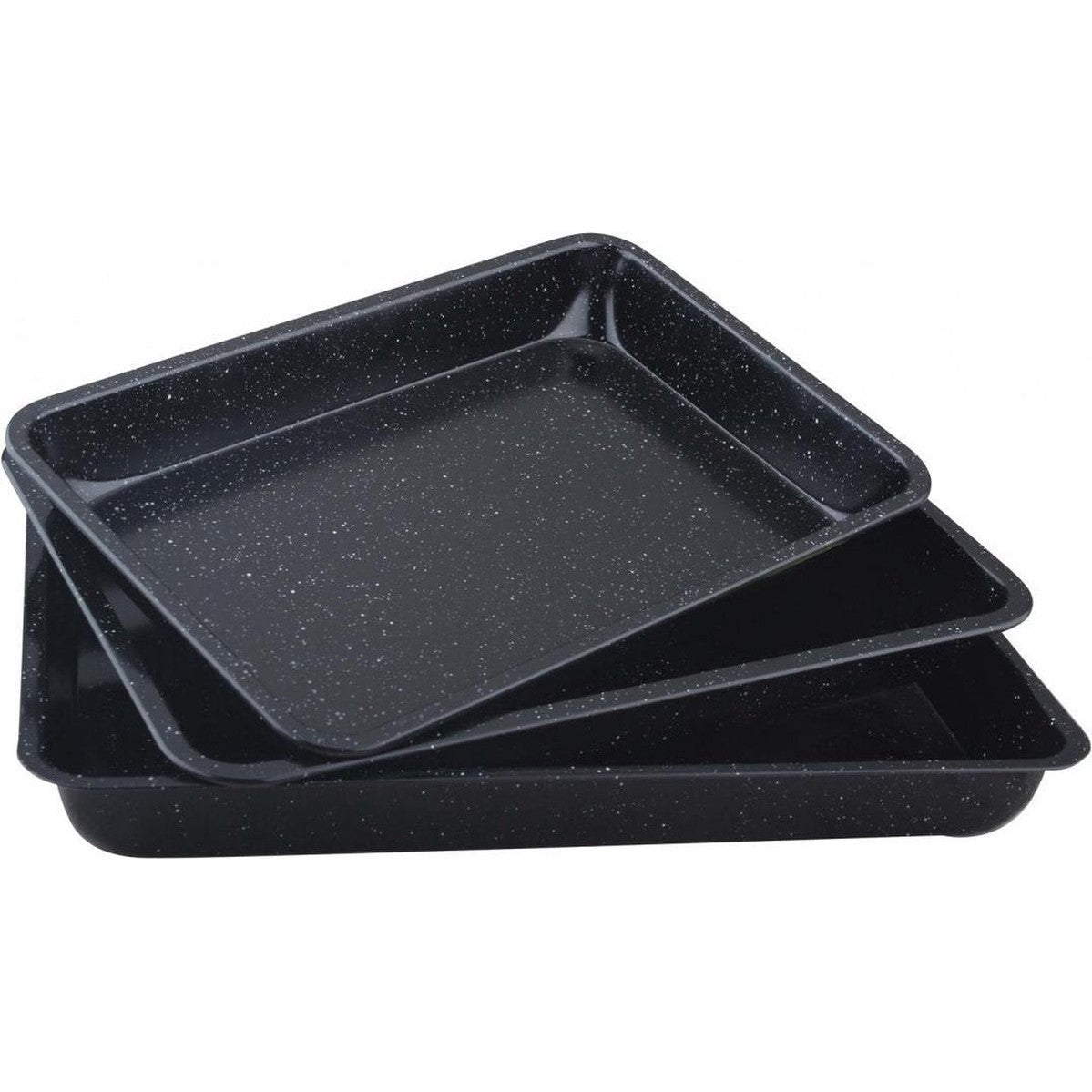 Kinghoff 1069 ovenschalen rechthoekig, zwart, set van 3