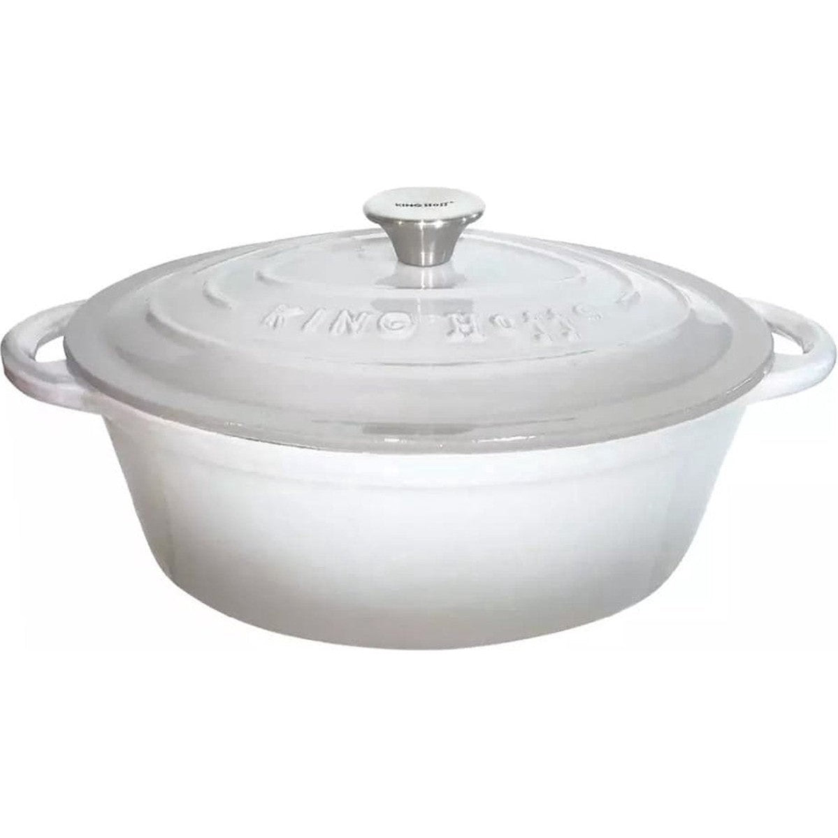 Kinghoff 1522 - gietijzeren braadpan - ovaal - 30cm - 4,5L - Grijs - emaille