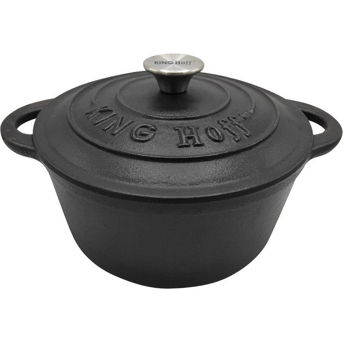 Kinghoff gietijzeren pan zwart, 22 cm, 2,4 L