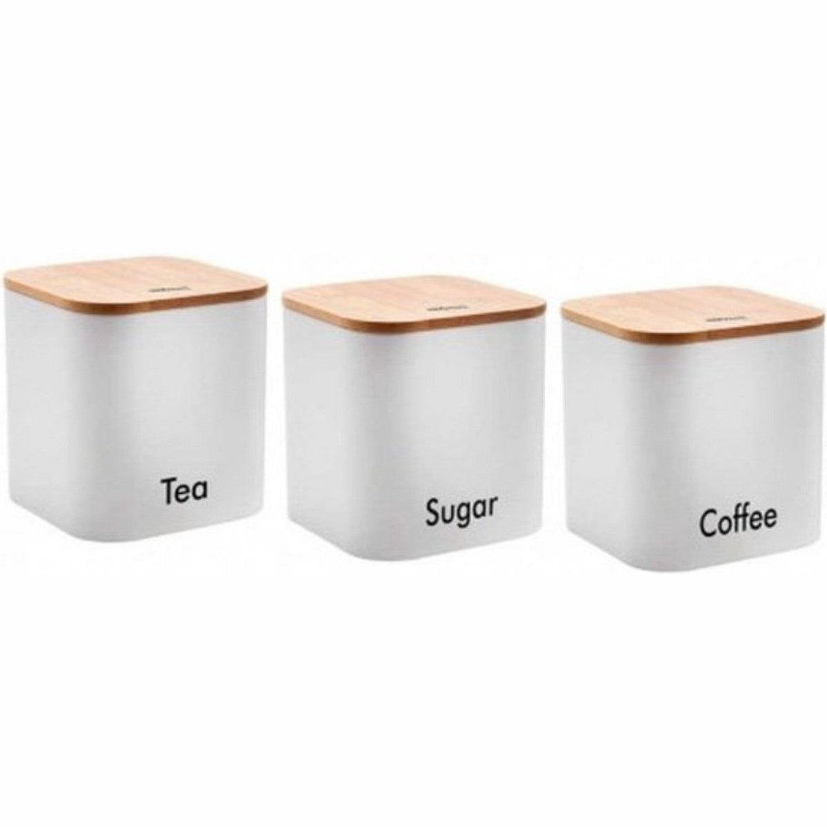 Kinghoff voorraadpotten voor koffie, thee en suiker, wit, 3 stuks