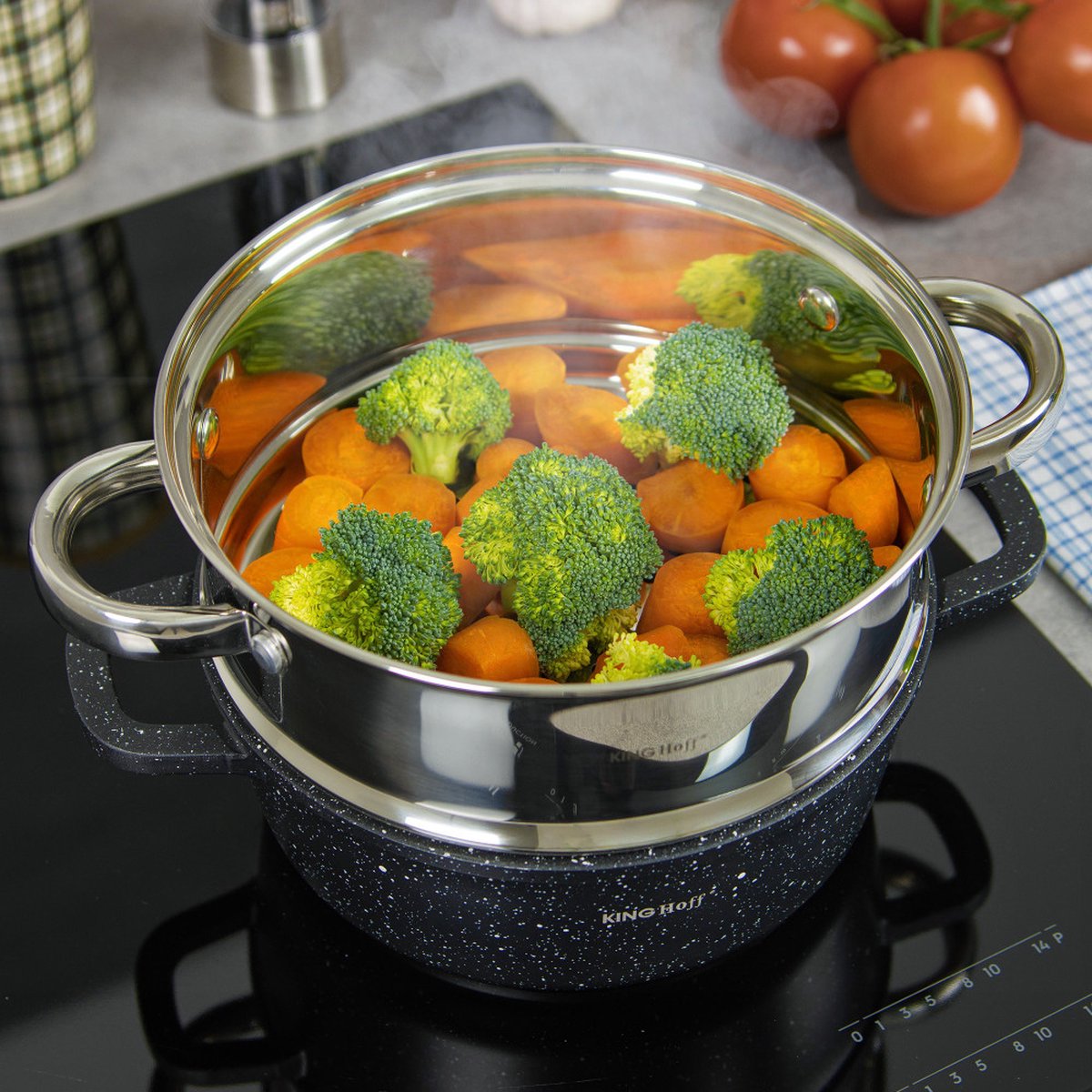 Kinghoff 1536 stoominzet voor pan, Ø 24 cm, 3,8 L (2)