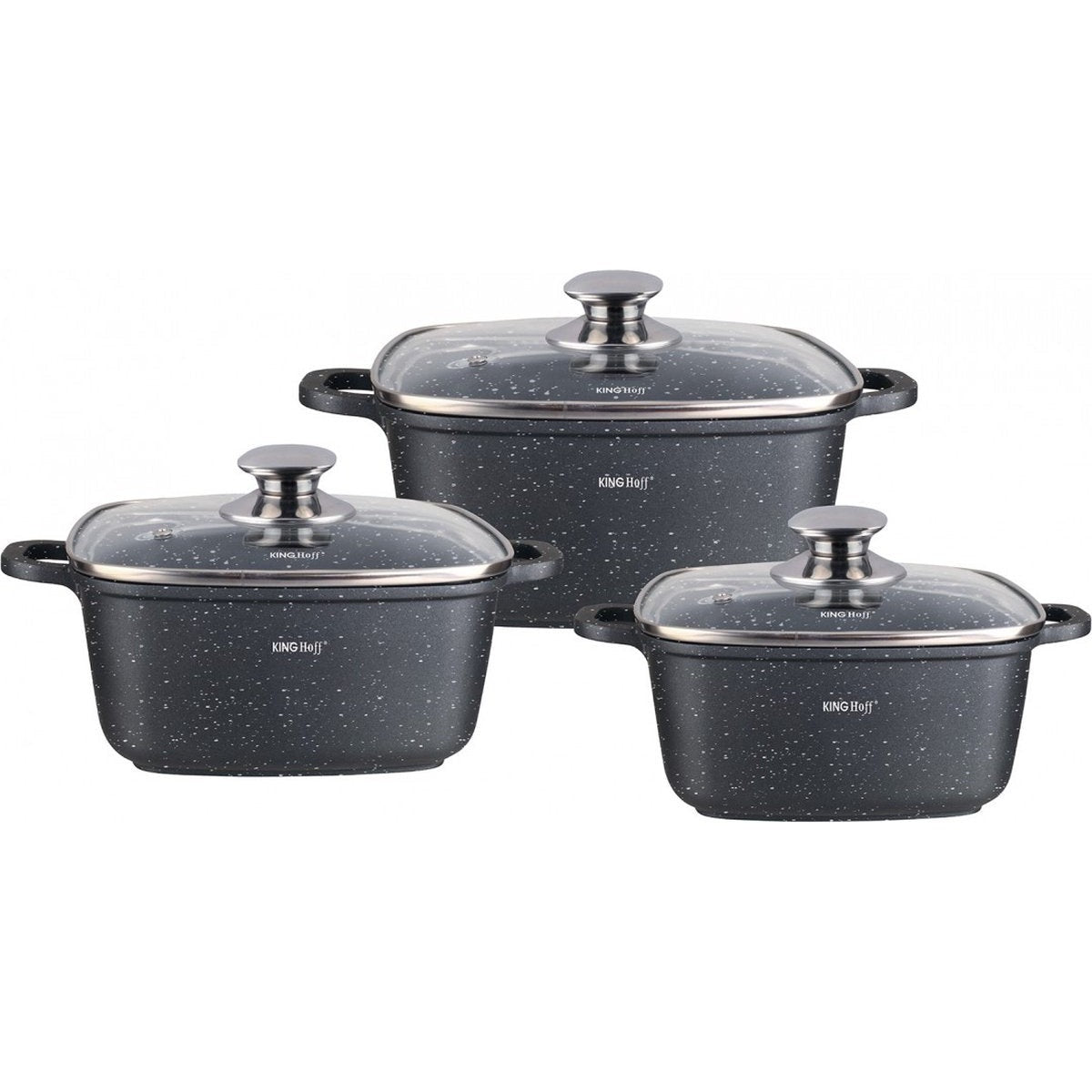 Kinghoff braadpannenset 6-delig met marmeren coating