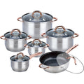 Kinghoff pannenset 12-delig met deksels, rvs