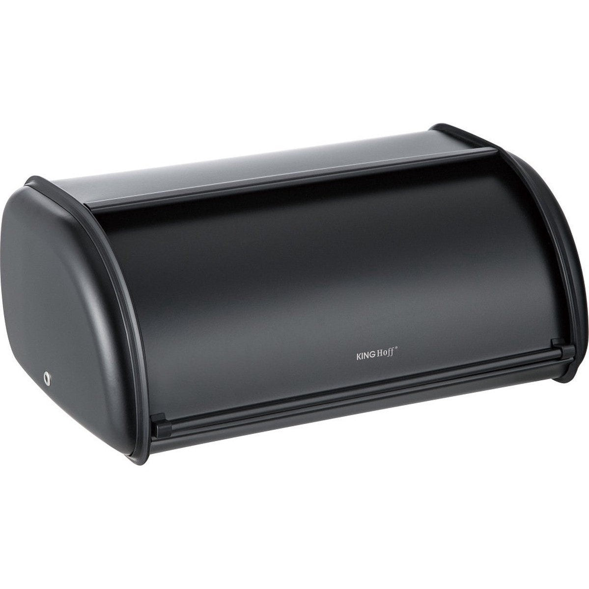 Kinghoff grote broodtrommel rvs zwart retro, 44 x 27 x 18,5 cm