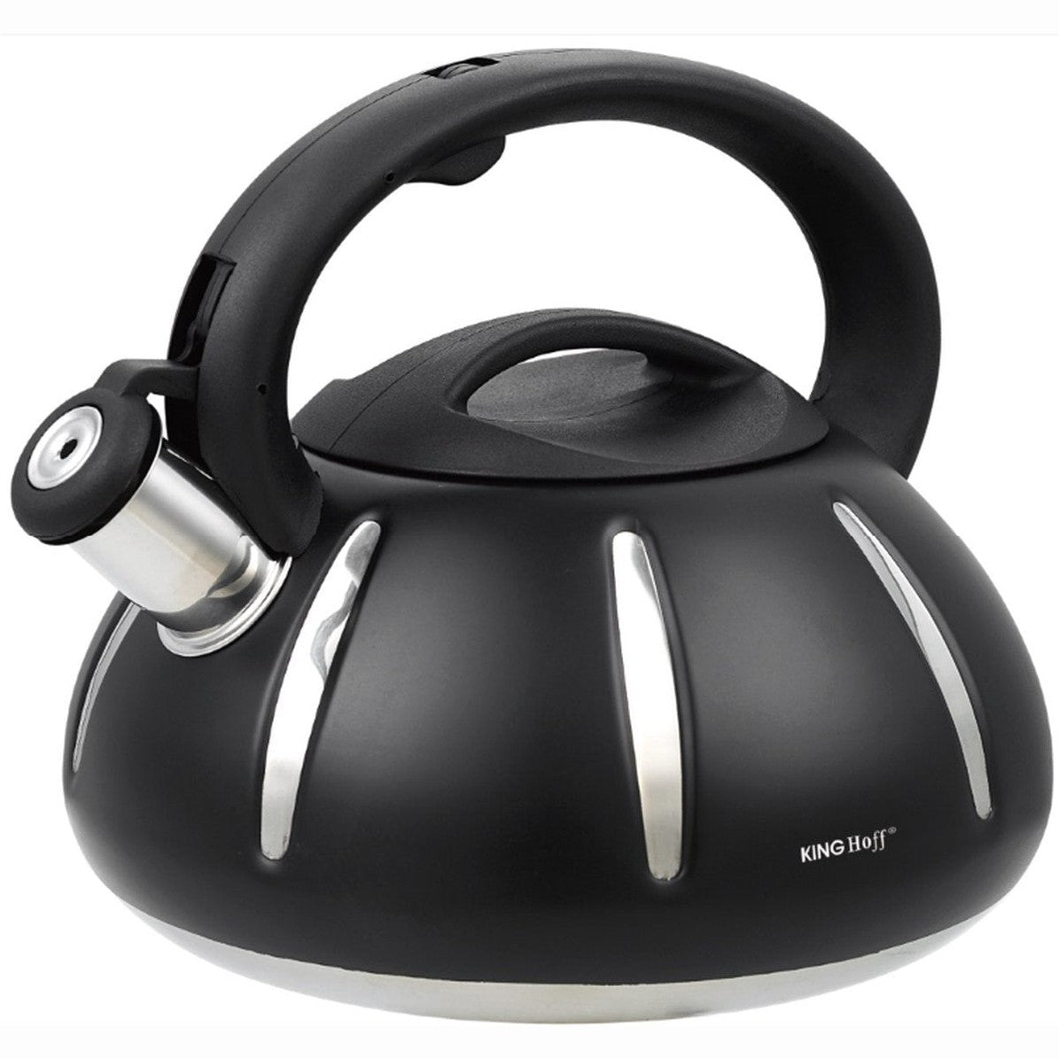 Kinghoff fluitketel 3 L, rvs, zwart, alle warmtebronnen
