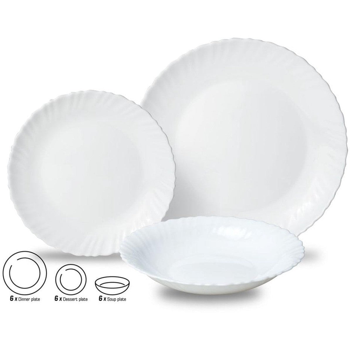 Kinghoff dinerset van glas, 18-delig