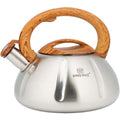 Kinghoff fluitketel rvs met houten handvat, 3 L