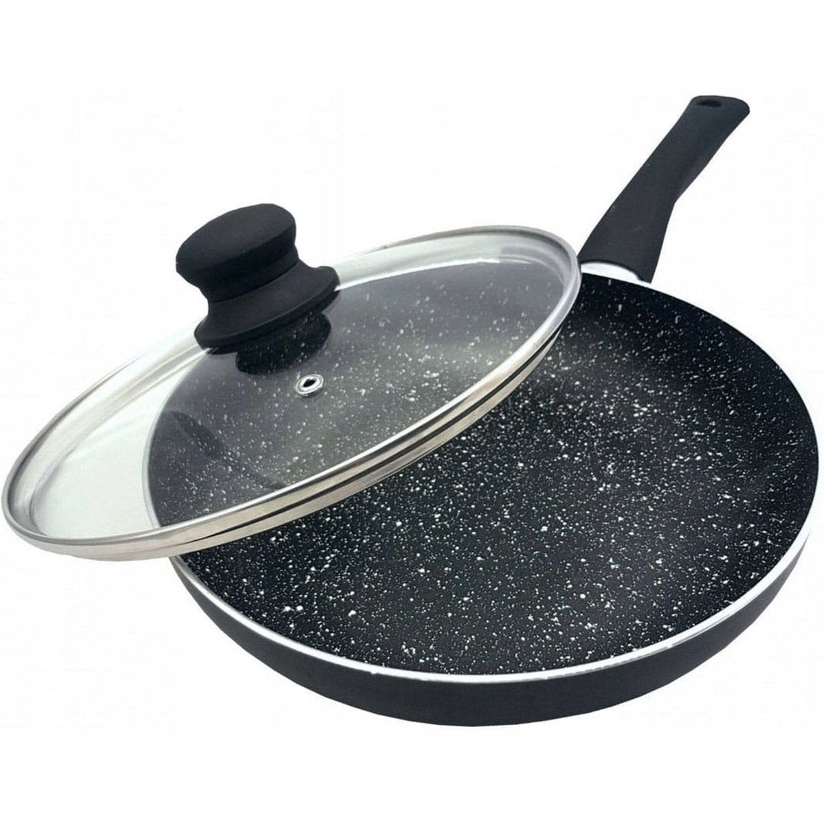 Kinghoff koekenpan met deksel, marmer, 28 cm