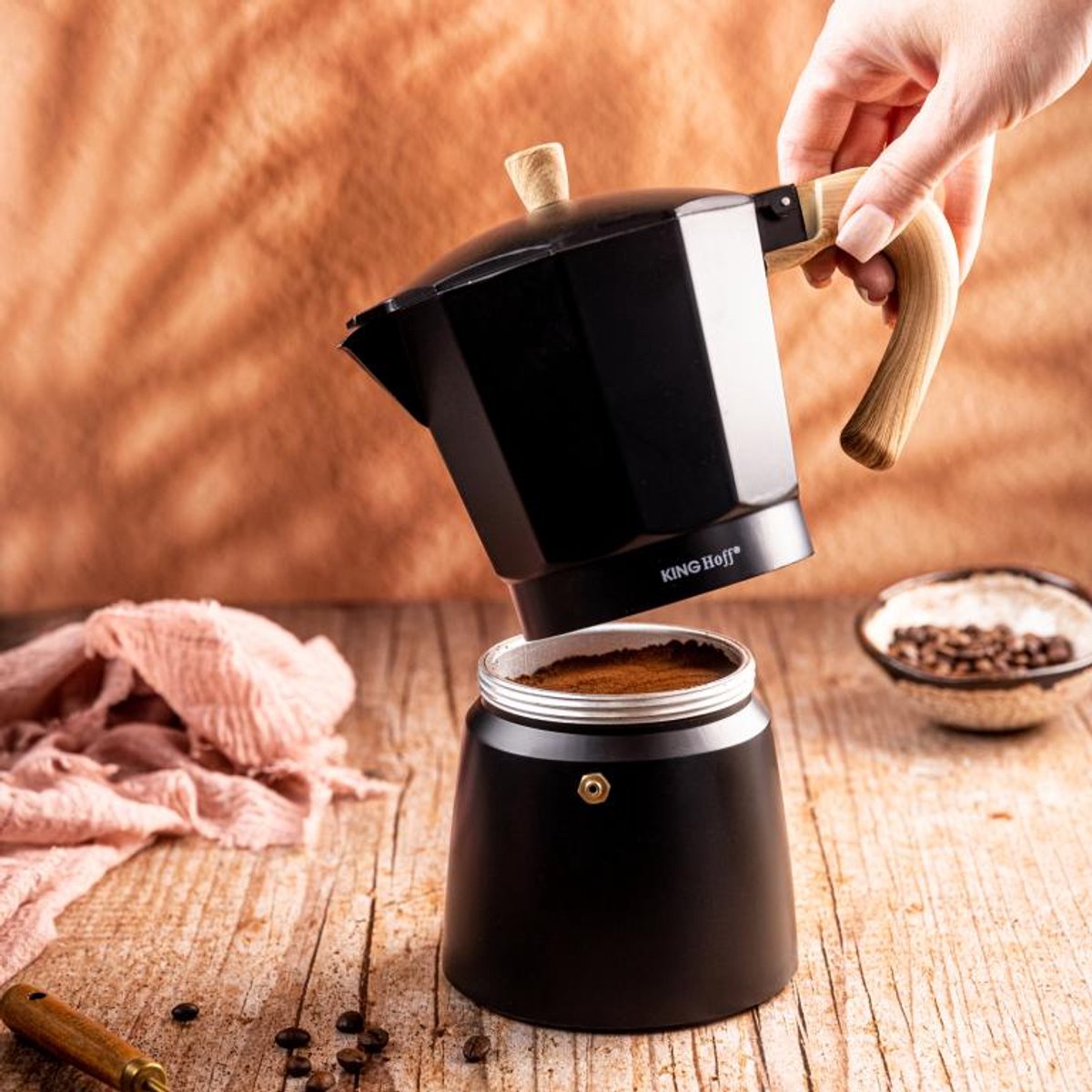Kinghoff espressomaker KH-1887, aluminium, 9 kopjes, 450 ml (2)