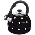 Kinghoff fluitketel zwart met stippen, 2 L