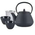 Kinghoff gietijzeren theepot met rvs filter, 1 L, incl. 2 kopjes