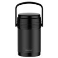 Kinghoff etensthermos 1,5 L, rvs, 3-delige lunchset, zwart