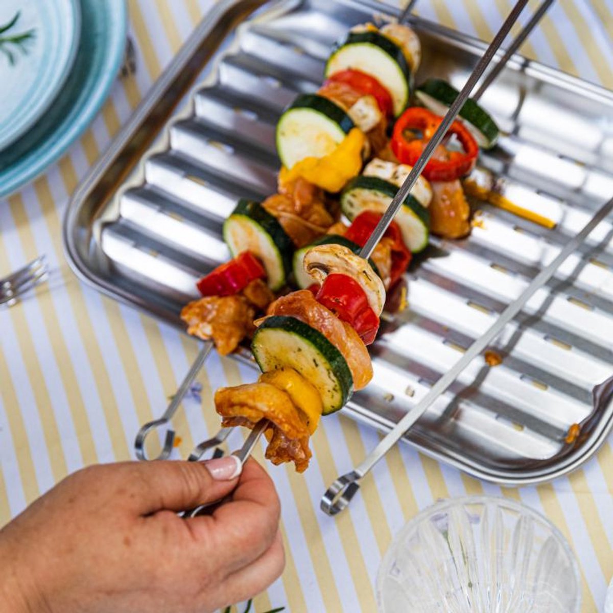 Kinghoff bbq-spiezen set van 4, rvs, 35,8 cm (3)