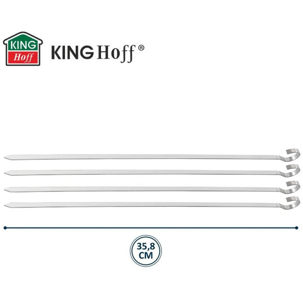 Kinghoff bbq-spiezen set van 4, rvs, 35,8 cm (4)