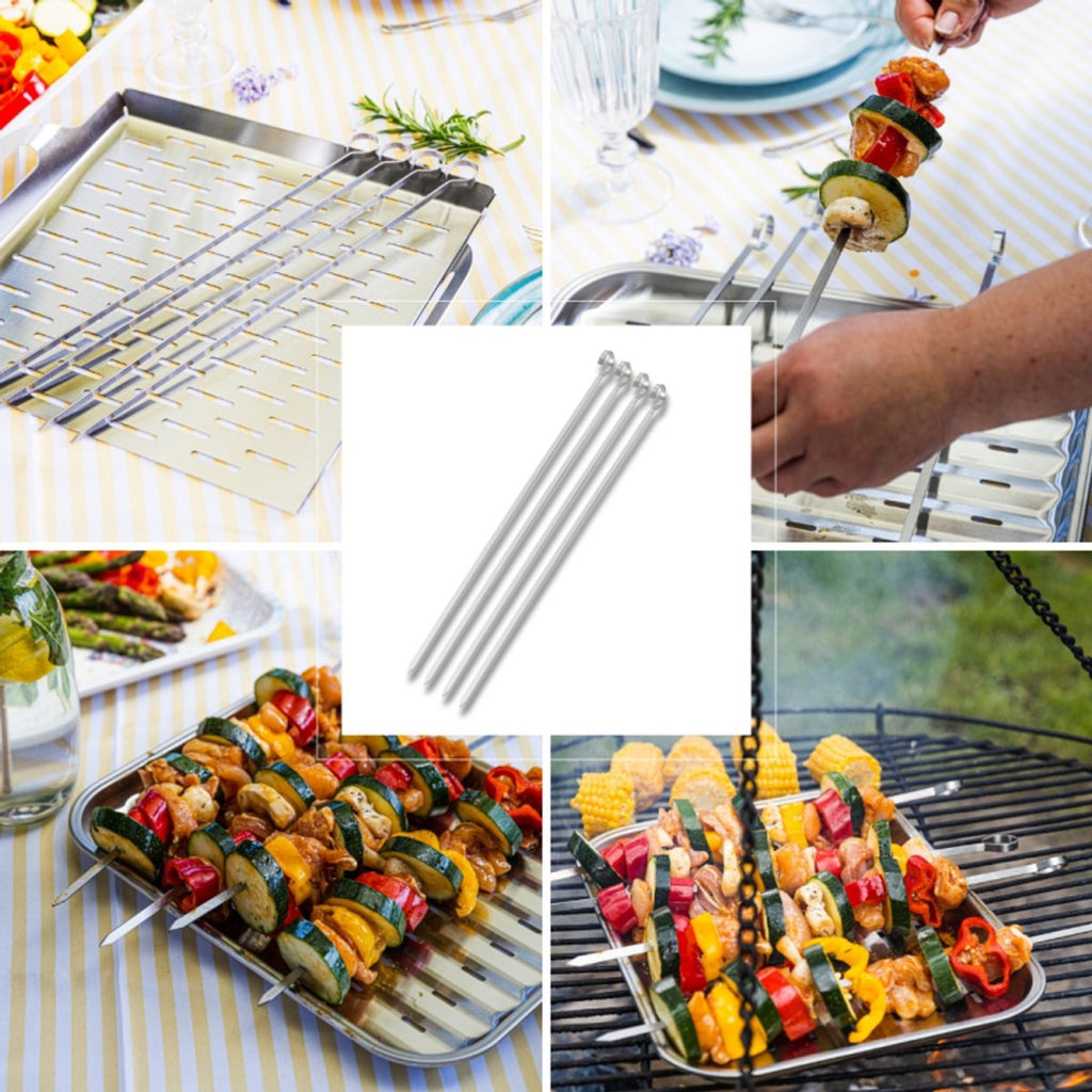 Kinghoff bbq-spiezen set van 4, rvs, 35,8 cm (6)