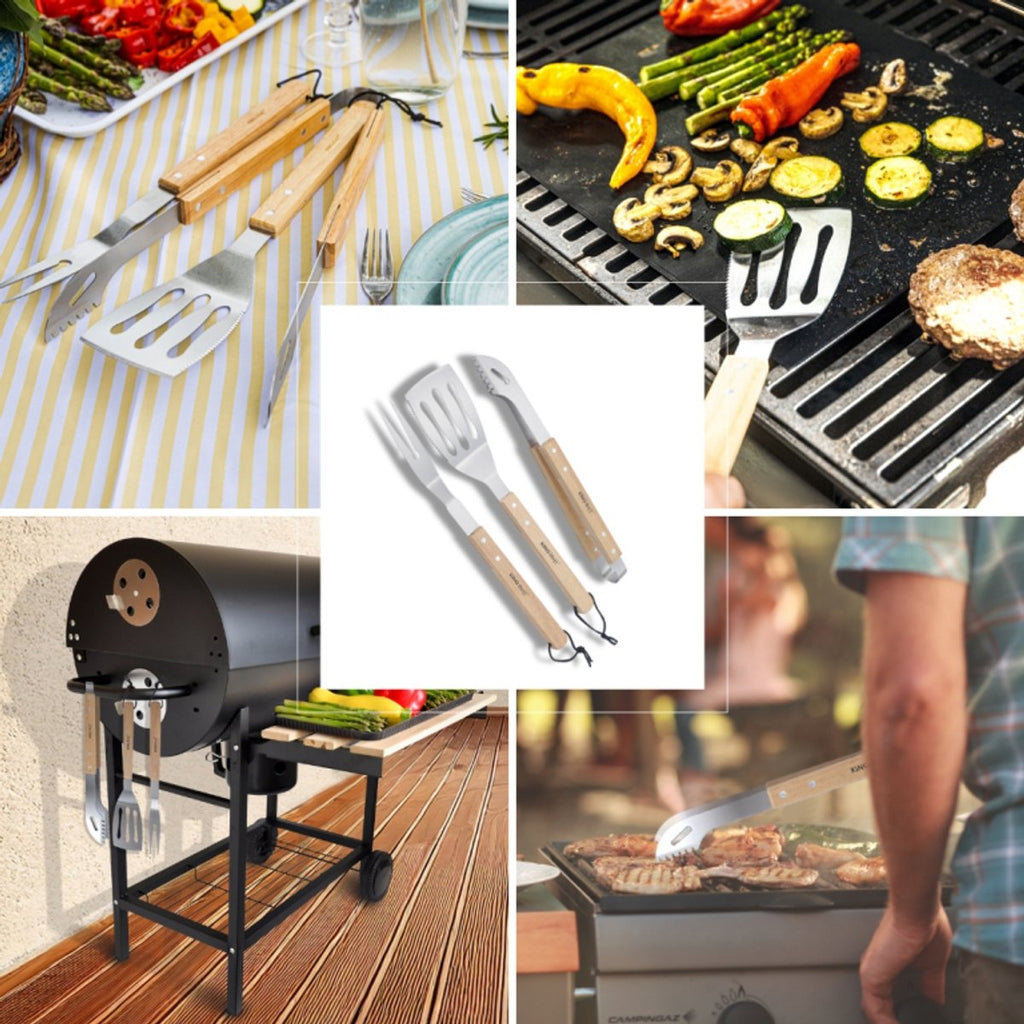 Kinghoff barbecueset KH-1918, 3-delig, rvs met houten handvatten (6)
