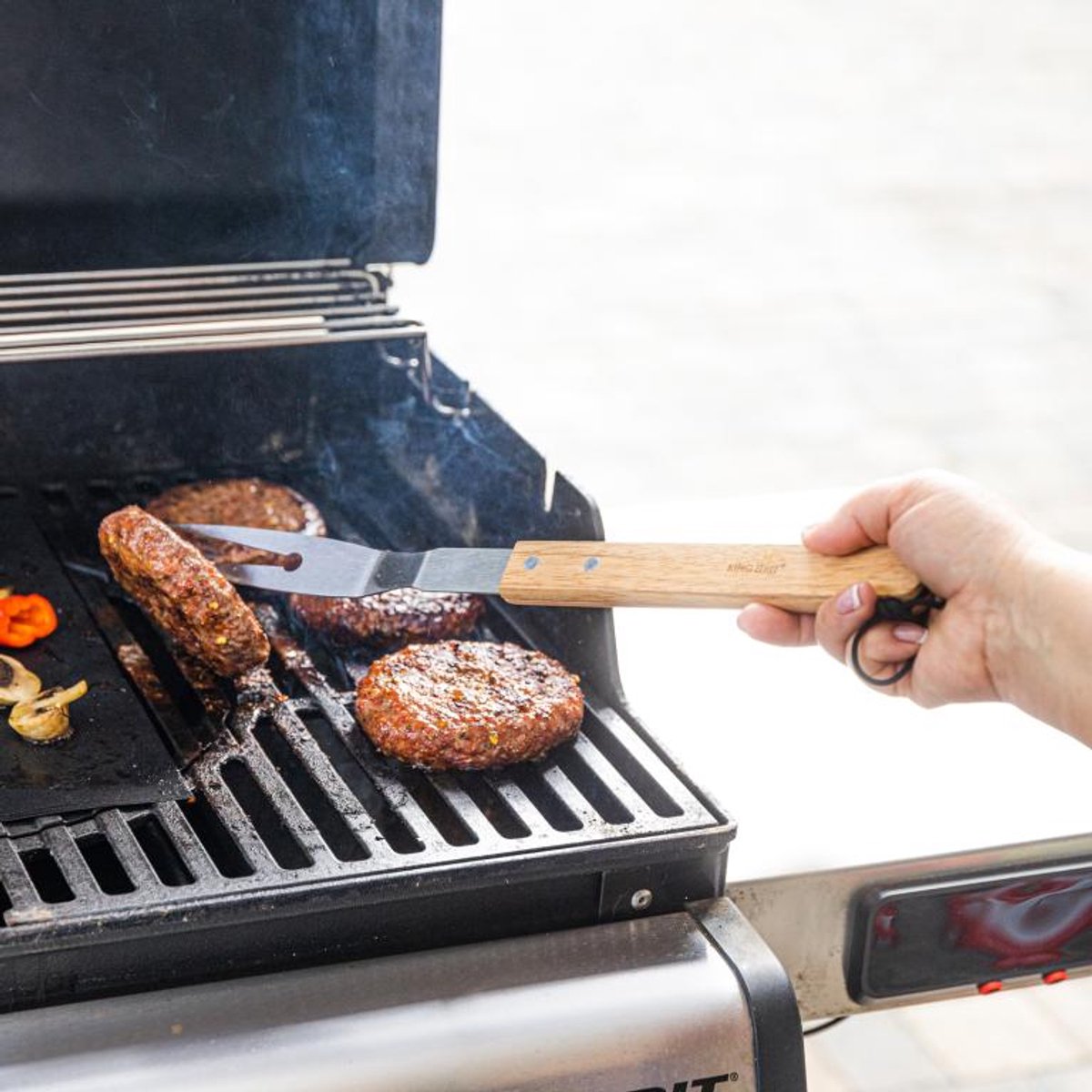 Kinghoff barbecueset KH-1918, 3-delig, rvs met houten handvatten (2)