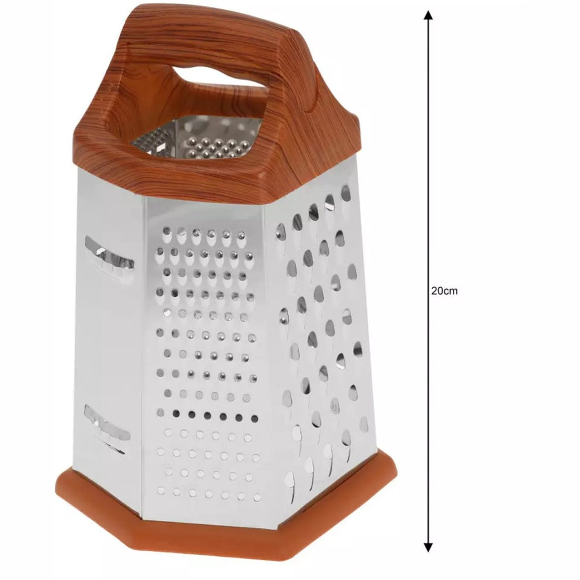 Kinghoff zeskantige keukenrasp 6-in-1, rvs (4)